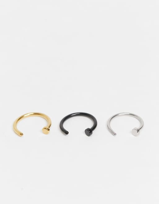 Hoop-ring i open nose model i 3 pakke fra DesignB
