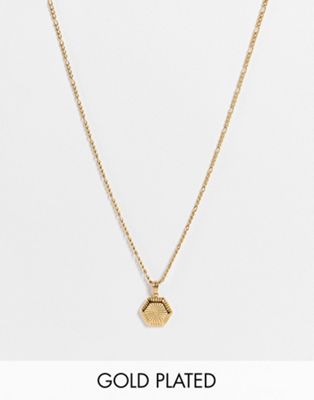 Hoops + Chains LDN necklace with 'don't be a dick' slogan in 18kt waterproof gold plate