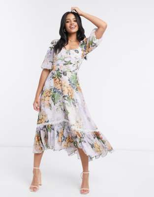 flower high low dress