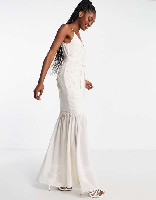 All for hope white lace store maxi dress