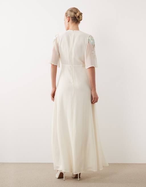 hope and ivy bridesmaid dresses Beverly Long Shirt Dress Navy Washed Linen main image 1