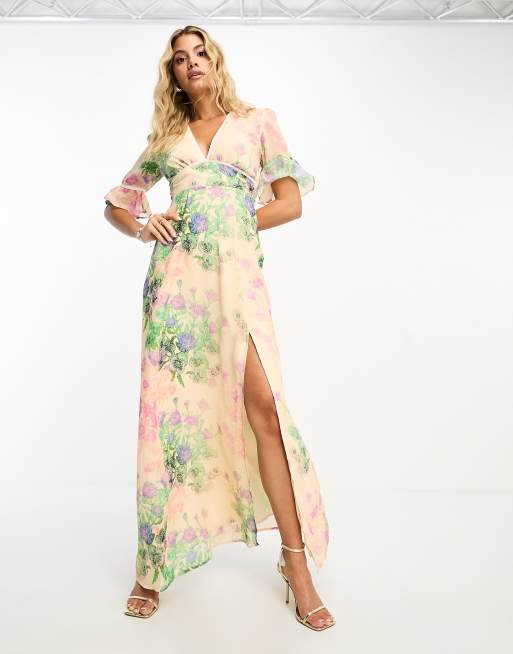 Blush floral maxi on sale dress