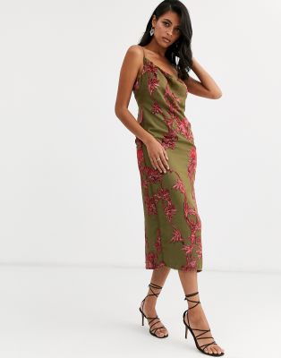 olive and ivy cowl maxi dress