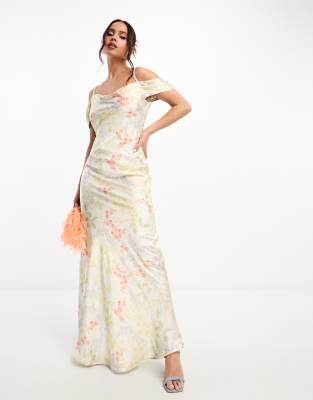 Hope & ivy knot front maxi dress with in multi floral sale