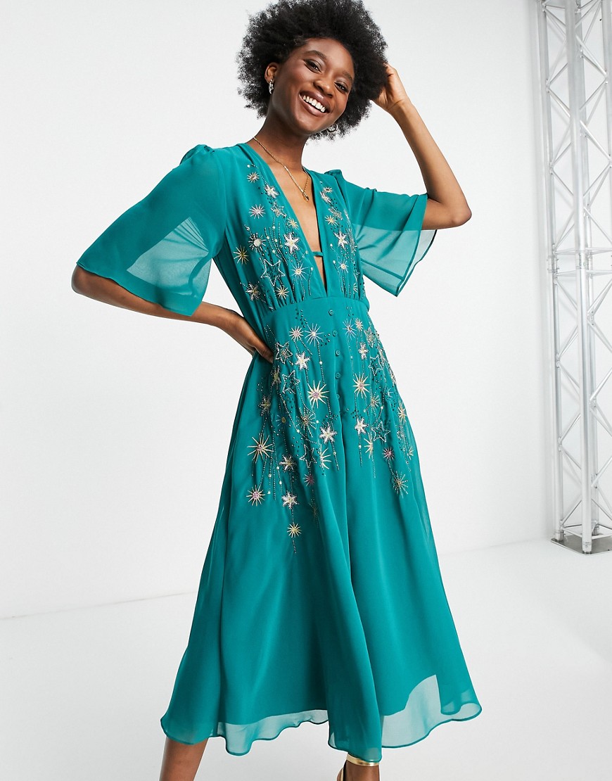 Hope ☀ Ivy Embellished Midi Tea Dress ...