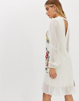 white midi shift dress