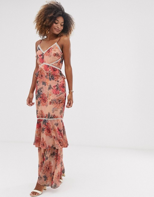 Hope & Ivy floral fitted maxi dress