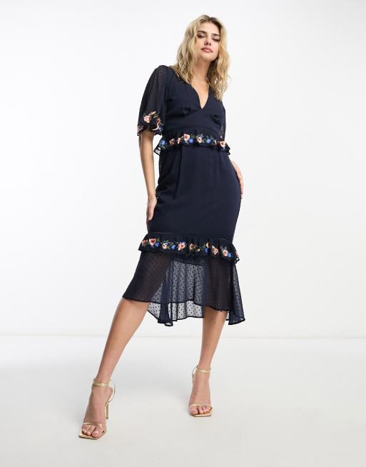 Embroidered 2025 hem dress