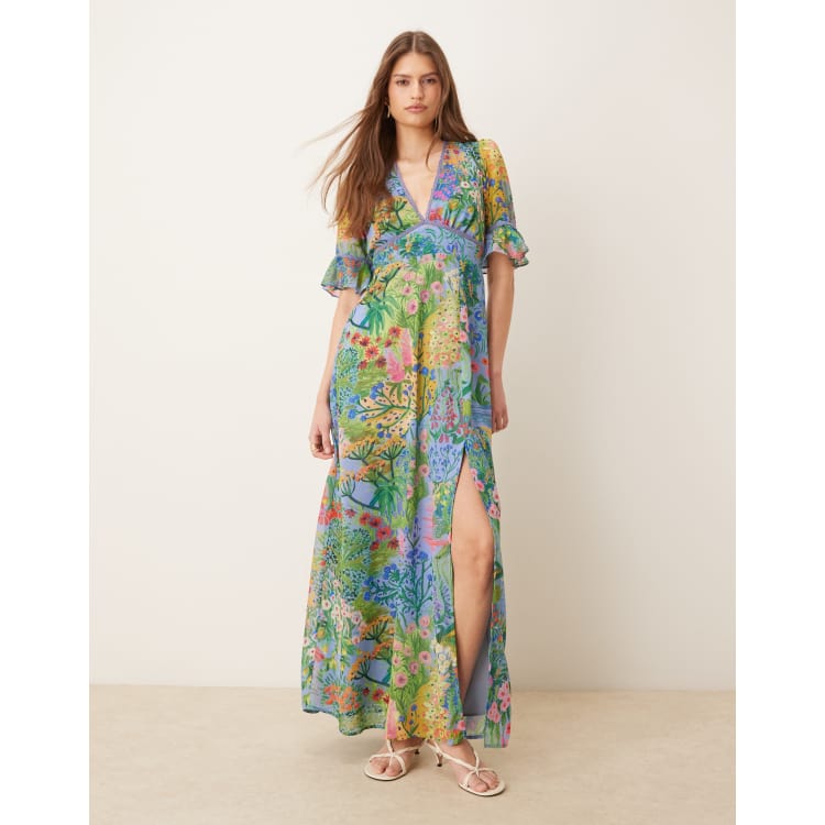 light blue bachelorette dress Rent Dress The Population Aubriella Mineral Blue Tiered Maxi Dress