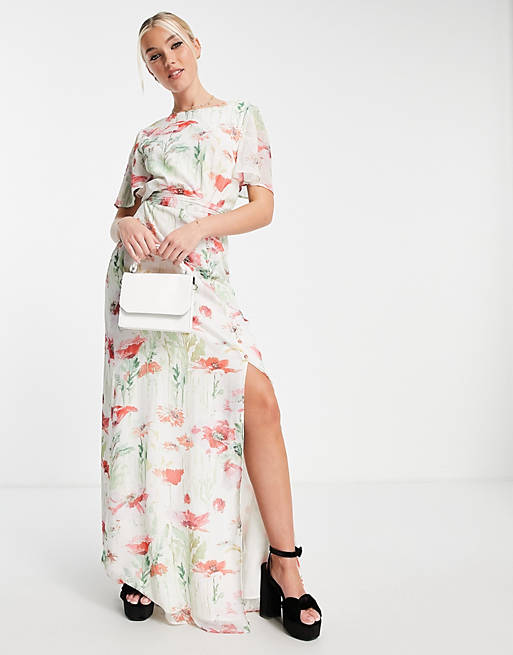 Hope & Ivy - Greta - Lange jurk met bloemenprint 