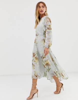 Hope \u0026 Ivy high neck midi dress with 