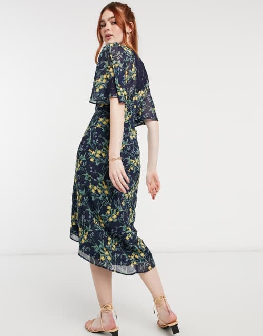 Hope and ivy clearance knot front midi dress