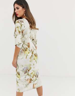 Hope and ivy outlet knot front midi dress