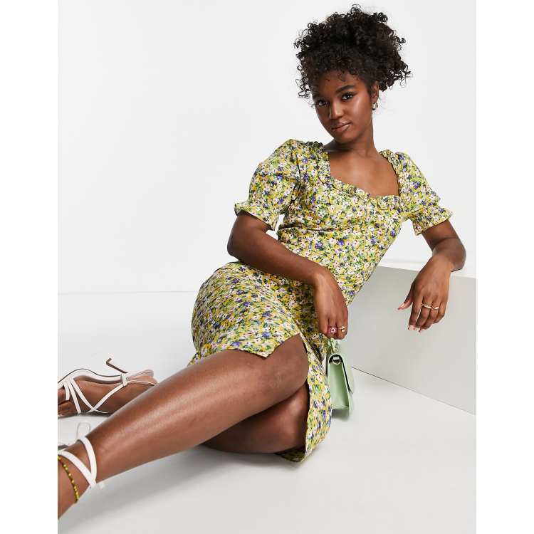 Hope Ivy made with Liberty fabric floral dress in yellow ASOS