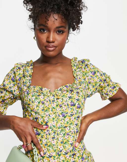 Hope & Ivy made with Liberty fabric floral dress in yellow, 4 of 4