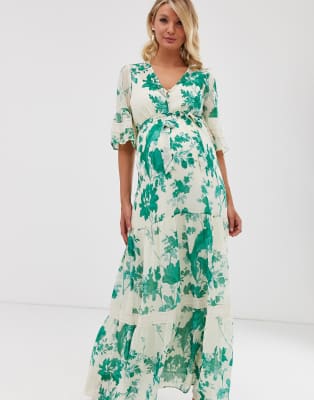boho green maxi dress