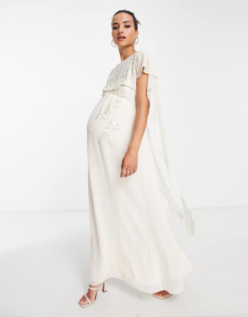 Kristin Maternity Wedding Gown Long Ivory White