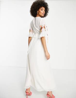 white embroidered maternity dress