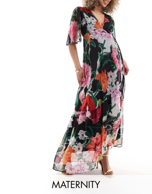 Asos maternity floral maxi dress on sale