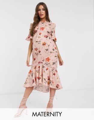 hope and ivy ruffle cold shoulder dress