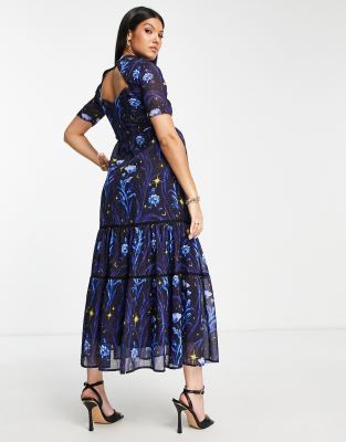 Hope and ivy cheap mirror print midi dress