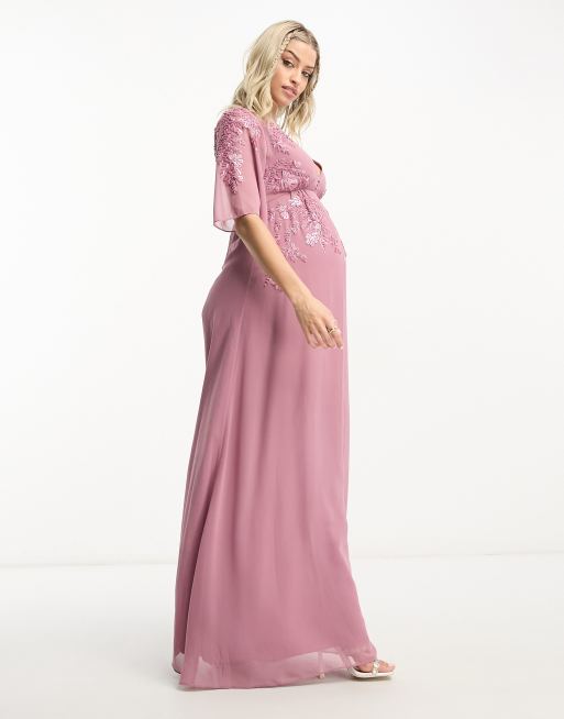 Embellished maternity hotsell maxi dress