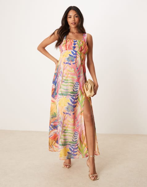 Hope & Ivy Maternity square neck maxi dress in multi sea life print - view 1