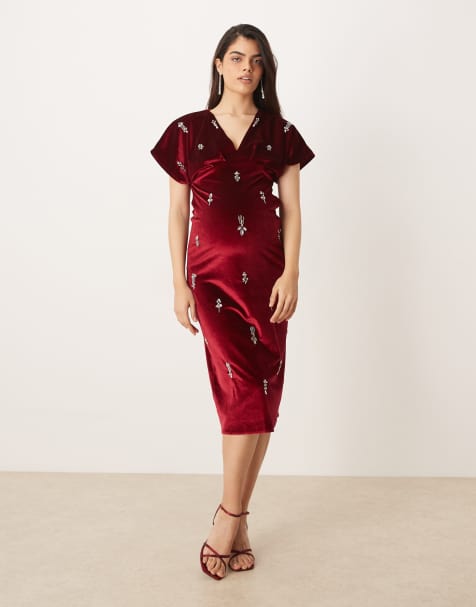 asos maternity evening dresses Asos Maternity Blue Evening Gown Lace Long Dress main image 0