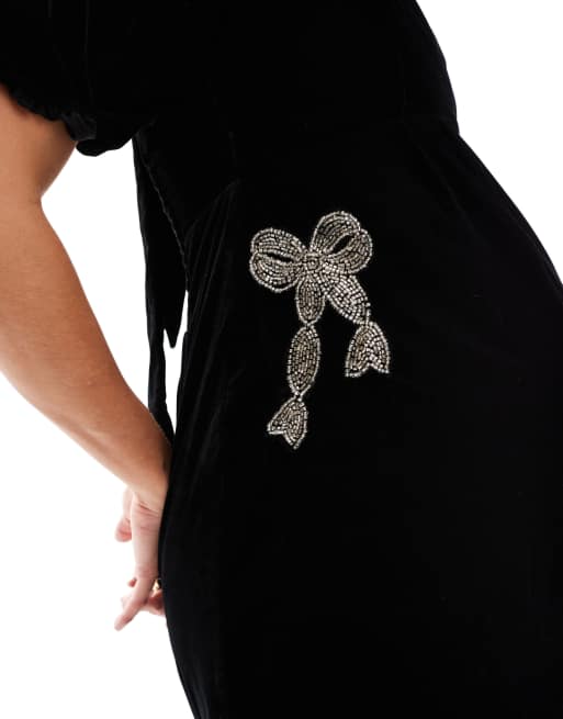 black cocktail dress petite Black and Floral Dress M
