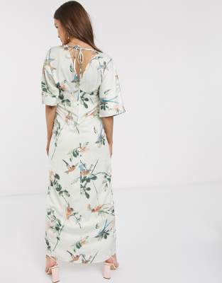Vestito lungo a kimono con stampa a fiori-Multicolore - Hope&Ivy Maternity  donna Multicolore - immagine2