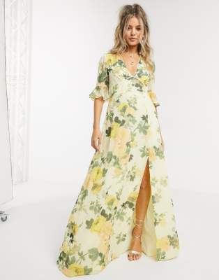 lemon floral dress