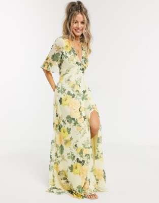 lemon floral dress