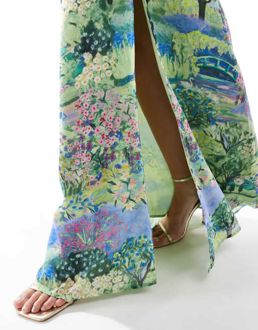 Hope & Ivy - Maxirok met hoge taille en dijsplit in multi, 5 van 5