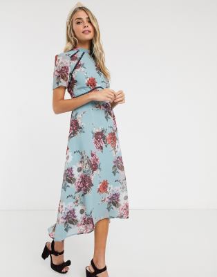 floral dress with open back