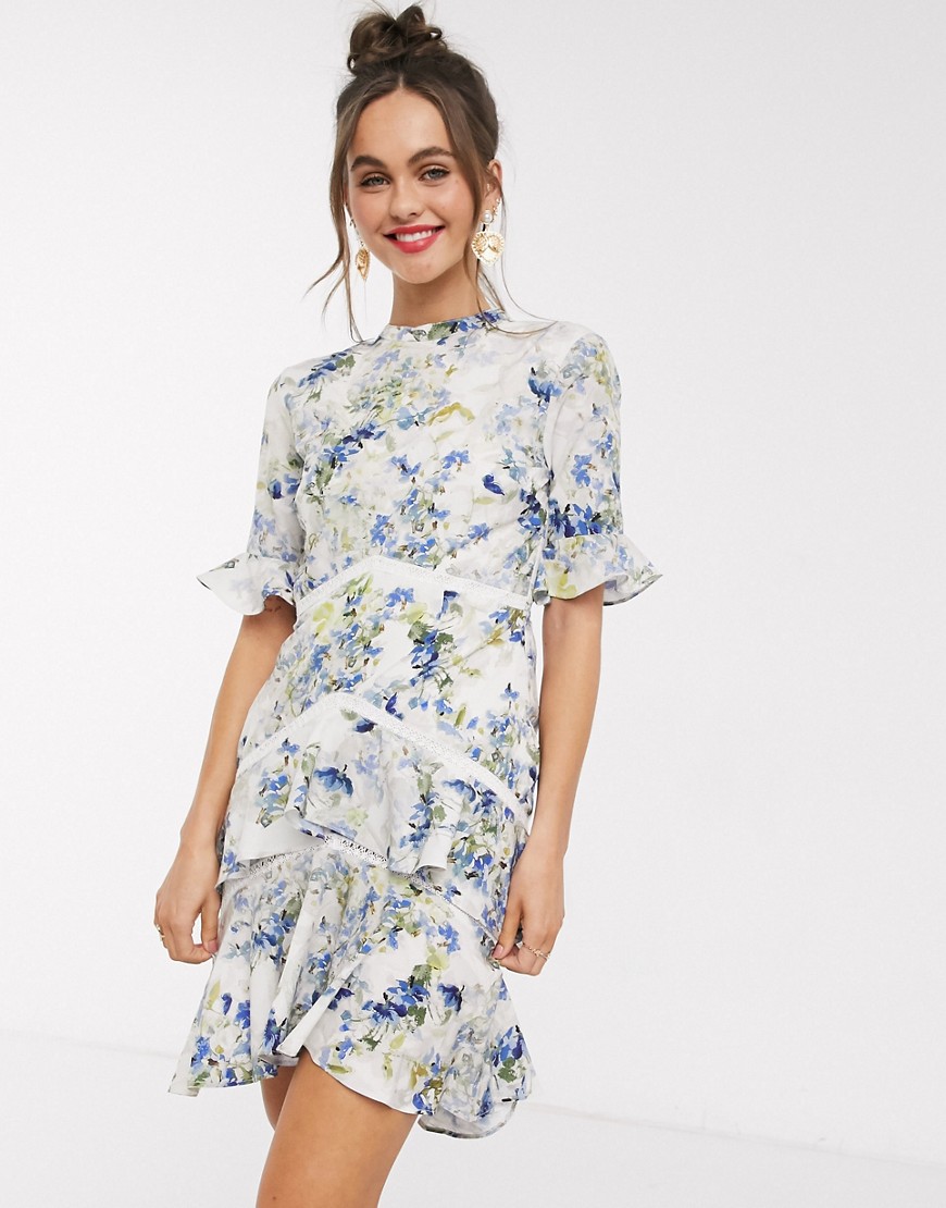 Hope & Ivy - Mini-jurk met open achterkant en bloemenprint-Multi