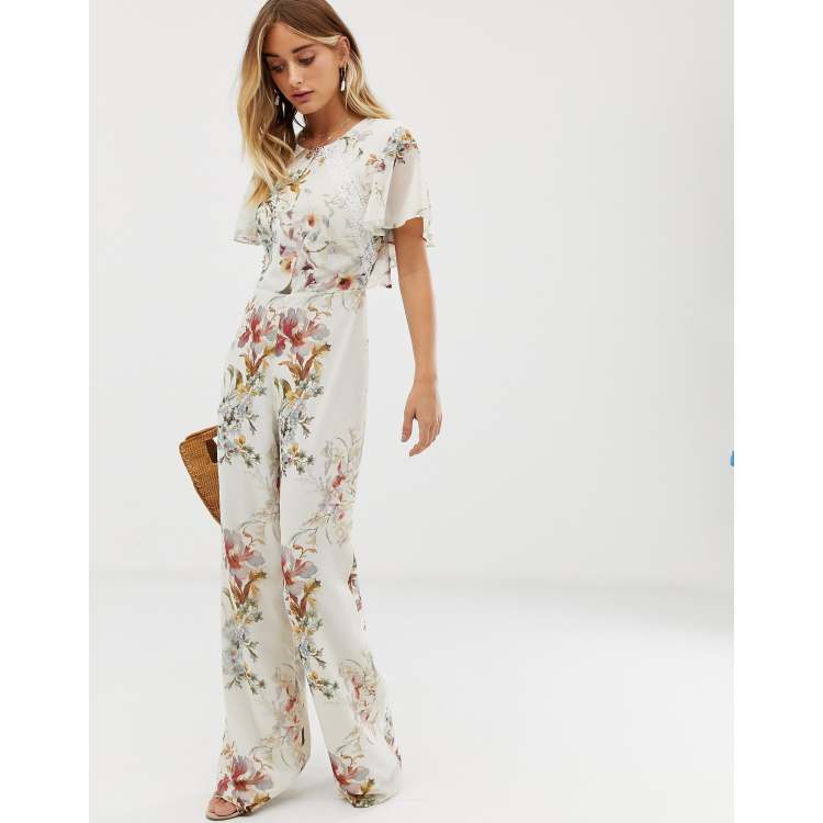 UO Kick Flare Floral Jumpsuit