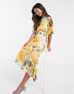 hope and ivy ruffle open back skater dress