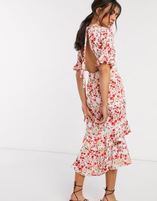 hope and ivy open back midi dress