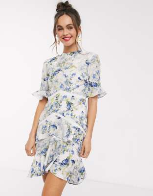 hope and ivy ruffle open back skater dress