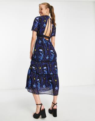 Hope and ivy 2024 open back midi dress