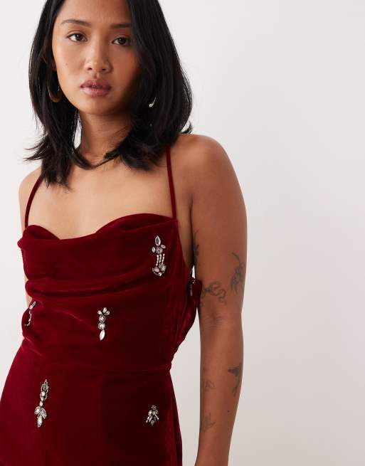 ivy park burgundy dress Adidas x Ivy Park Womens Latex Tank Dress 'Red' main image 1