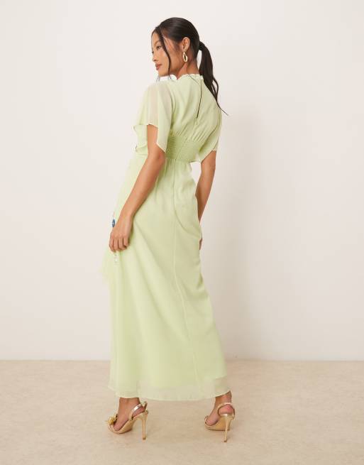 chinese dress ladies Petite Jersey Dress with Ruched Waist and Illusion 3/4 Sleeves  S.L.  Fashions