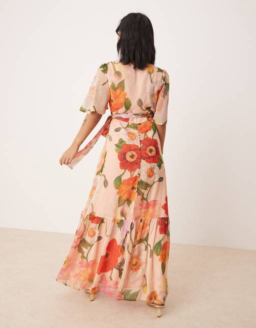 floral women's dress OUGES Women's Summer Short Sleeve V-Neck Floral Short Party Dress with –  Divahotcouture