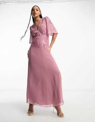 Mauve Pink Maxi Dress