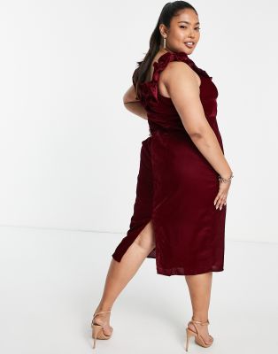 burgundy velvet slip dress