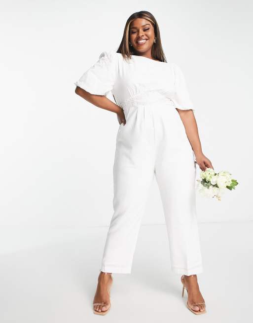 White jumpsuits for plus cheap size women