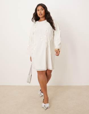 Shop Hope & Ivy Plus Embellished Flare Sleeve Mini Dress