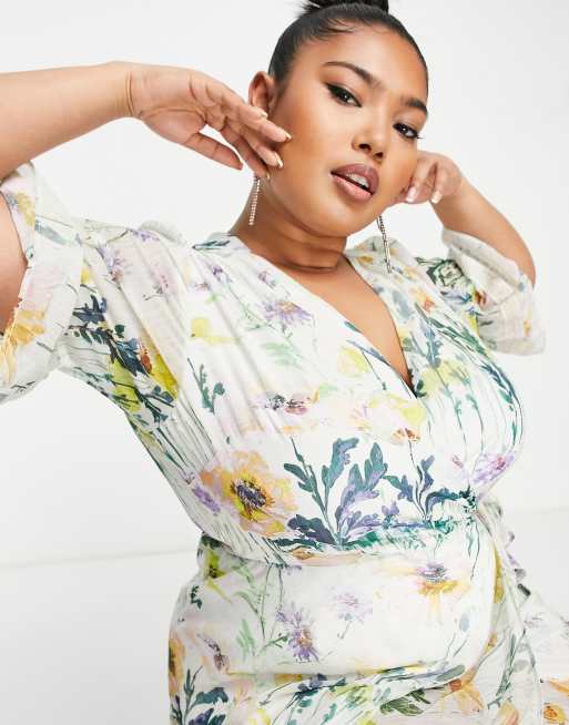 Hope & Ivy Plus – Flora – Kolorowa sukienka maxi w kwiaty, 3 z 4