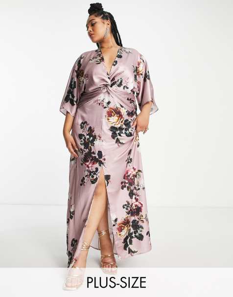 Hope & Ivy Maternity Flora wrap maxi dress in mixed floral