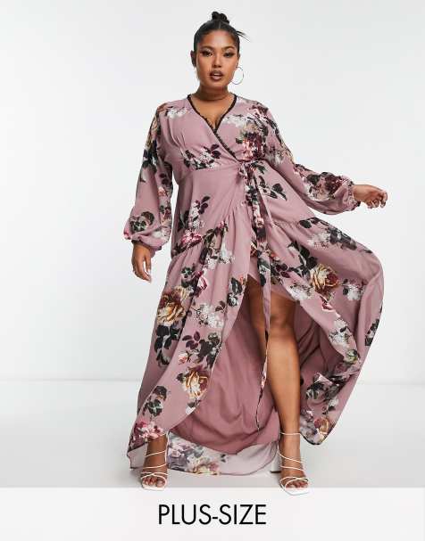 Hope & Ivy Maternity Flora wrap maxi dress in mixed floral